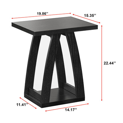 Modern Side Table with Book Storage Shelf for Living Room 