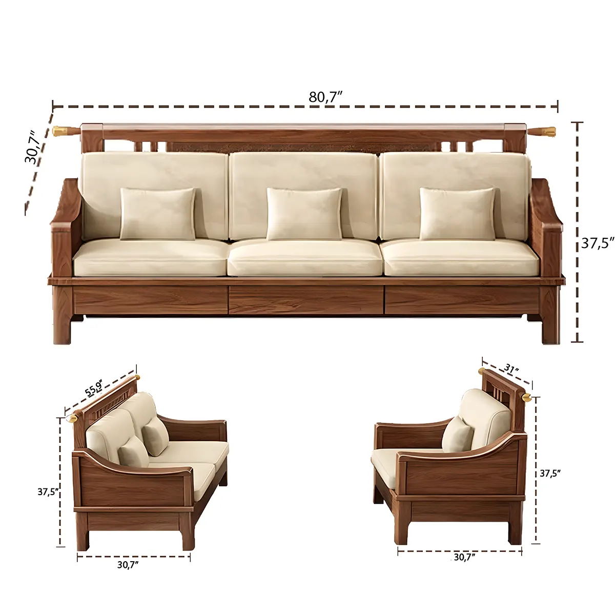 Natural Ash Wood Sofa – Sophisticated Design For Luxurious Living Room 