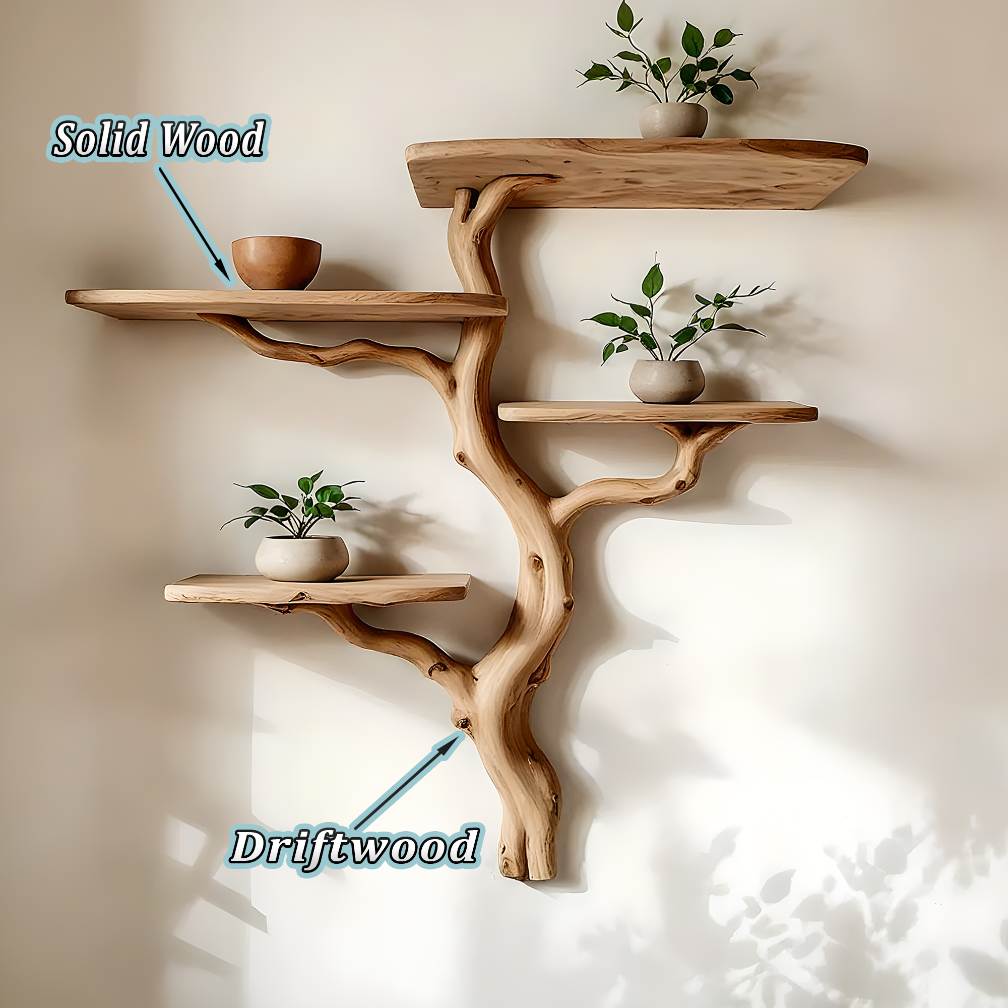 Natural Branch Shelf – Eco-Friendly Wall Shelf with Organic Tree Design 
