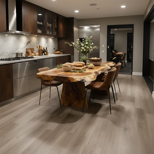 Natural Solid Wood Live-Edge Dining Table - Rustirawood