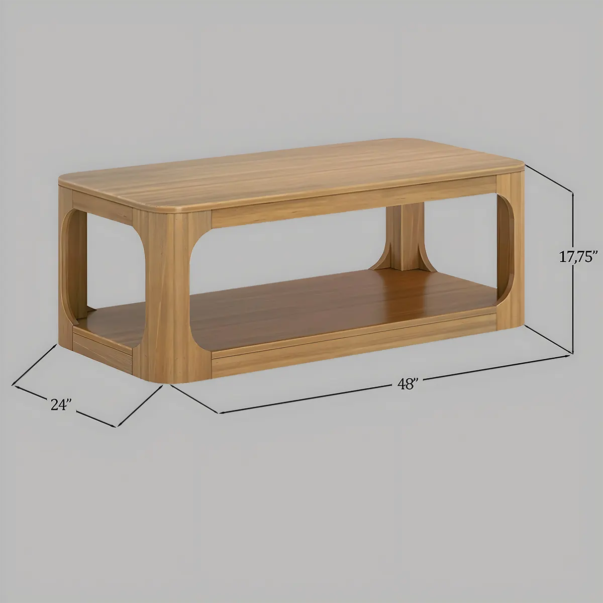 Astra Natural Wood Tea Table, Sophisticated Design For Living Room Space 