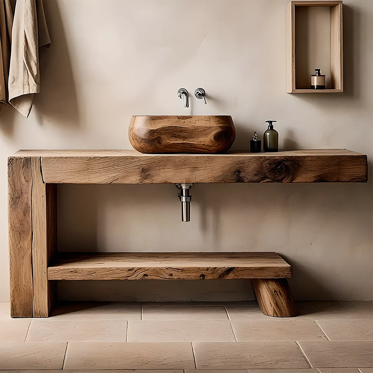 RawForm Oak Vanity – Solid Wood Bathroom Design - Rustira