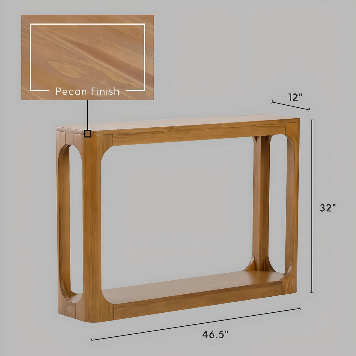 Pecan Natural Wood Console Table – Luxurious Minimalist Design 
