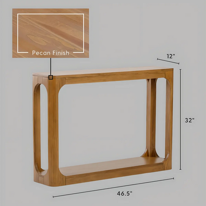 Pecan Natural Wood Console Table – Luxurious Minimalist Design 