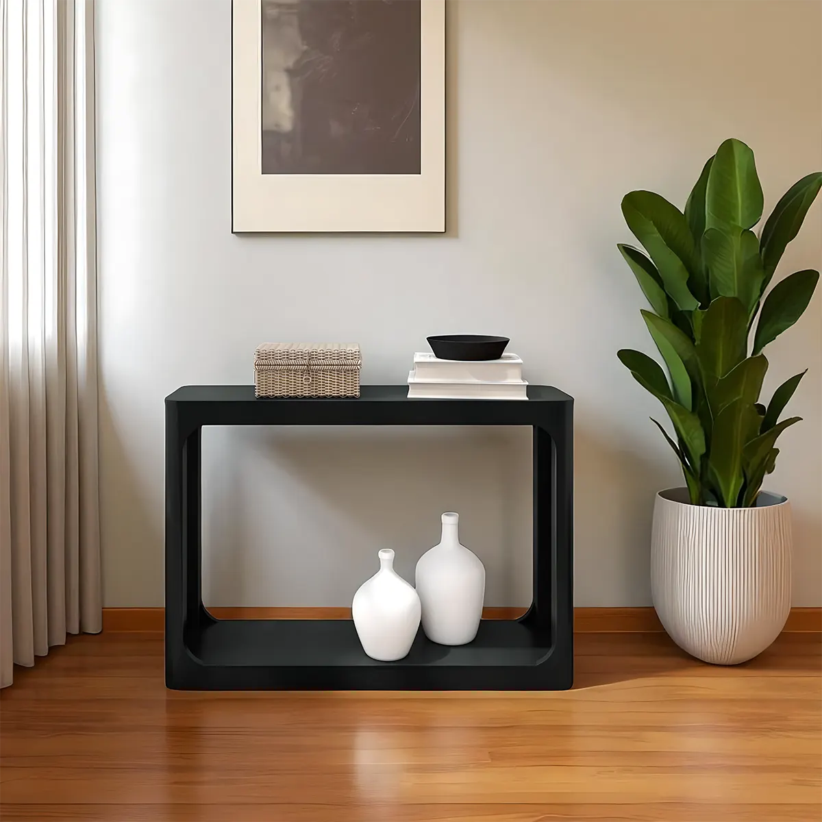 Pecan Natural Wood Console Table – Luxurious Minimalist Design 