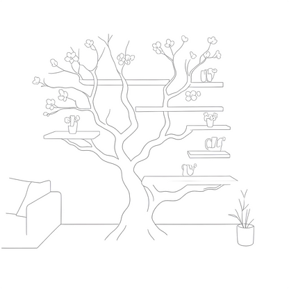 Rustic Tree Bookshelf – Handmade Wooden Shelf for Nature-Inspired Home Decor 