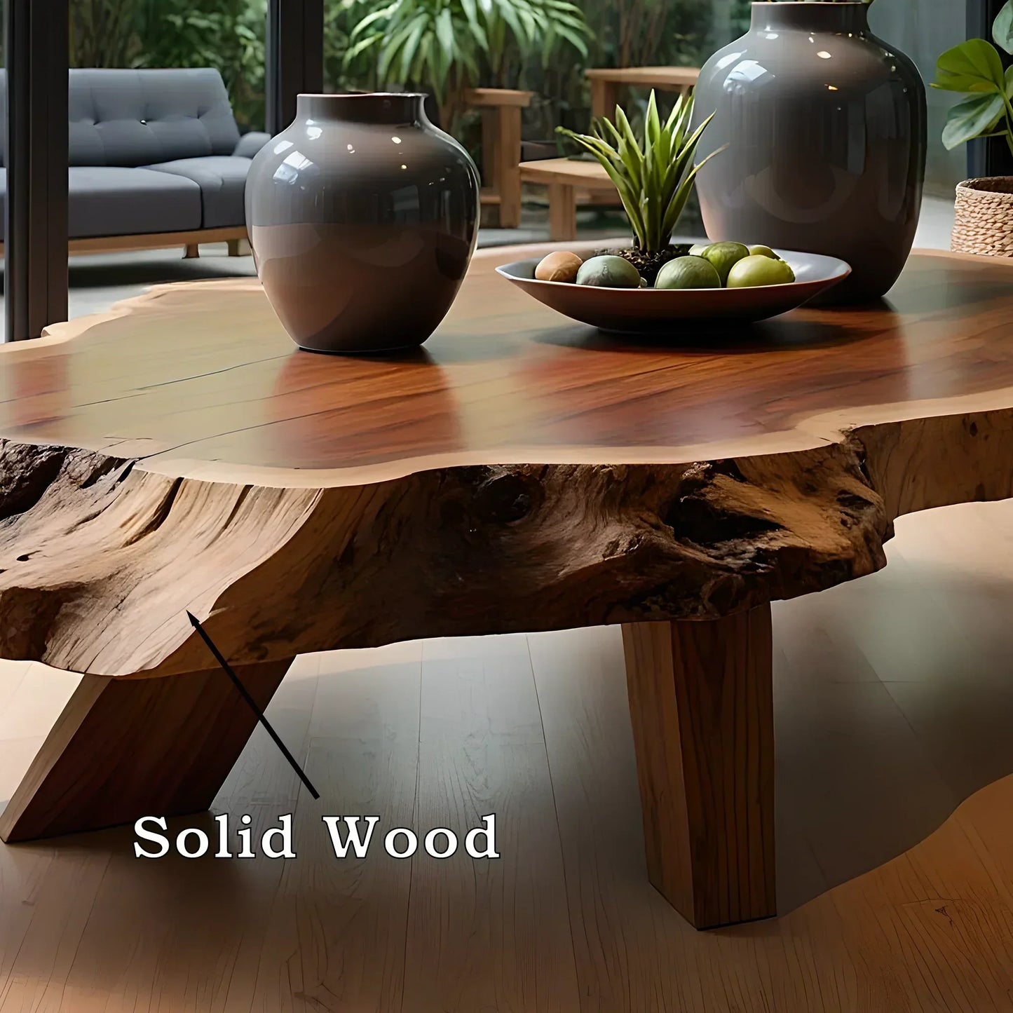 Solid Wood Coffee Table – Handmade Rustic Charm 