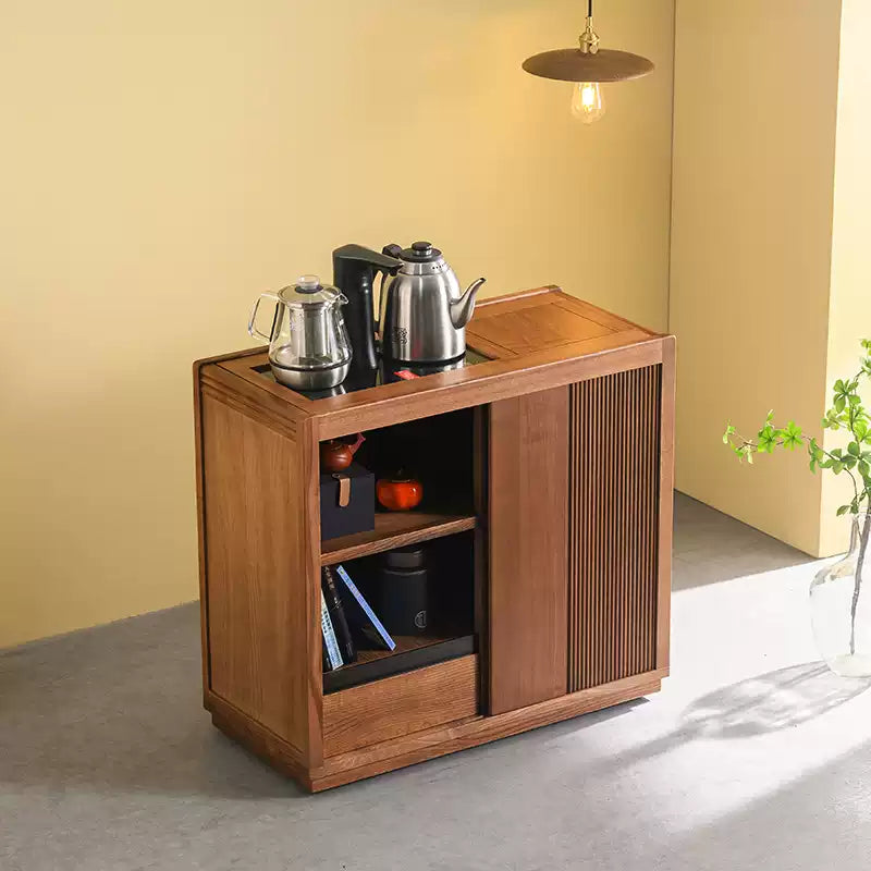 Solid Wood Tea Cabinet – Modern Minimalist Storage Design - Rustira