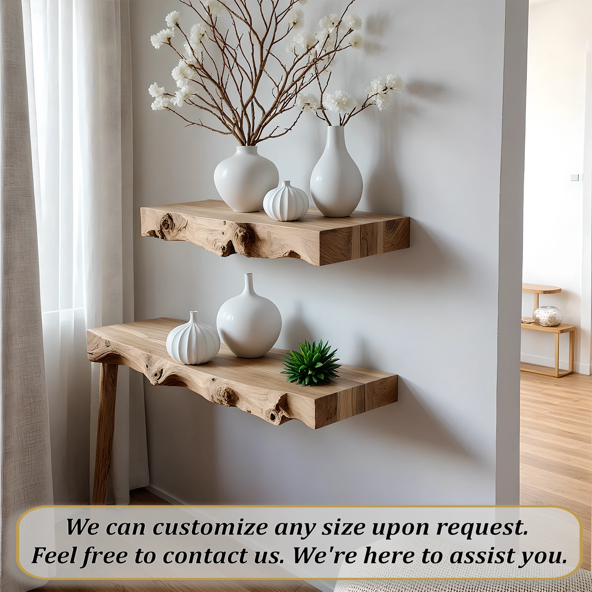 Solid floating shelves, book shelves, souvenir display shelves 