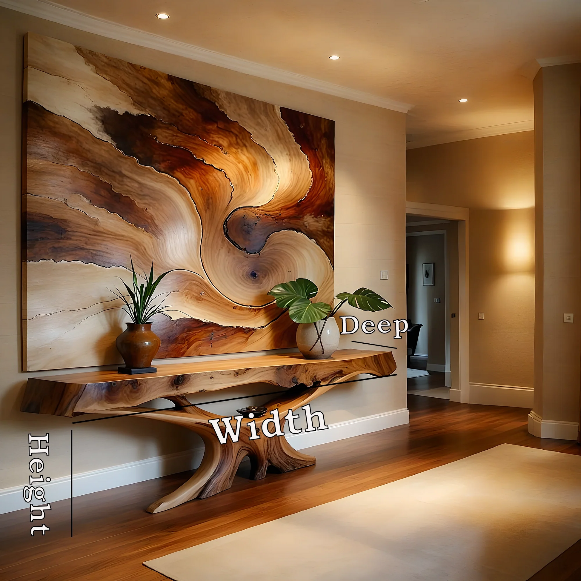 Solid wood console table, handmade natural wood console table, live edge table, entryway table, narrow entryway table 