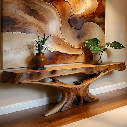 Solid wood console table, handmade natural wood console table, live edge table, entryway table, narrow entryway table 