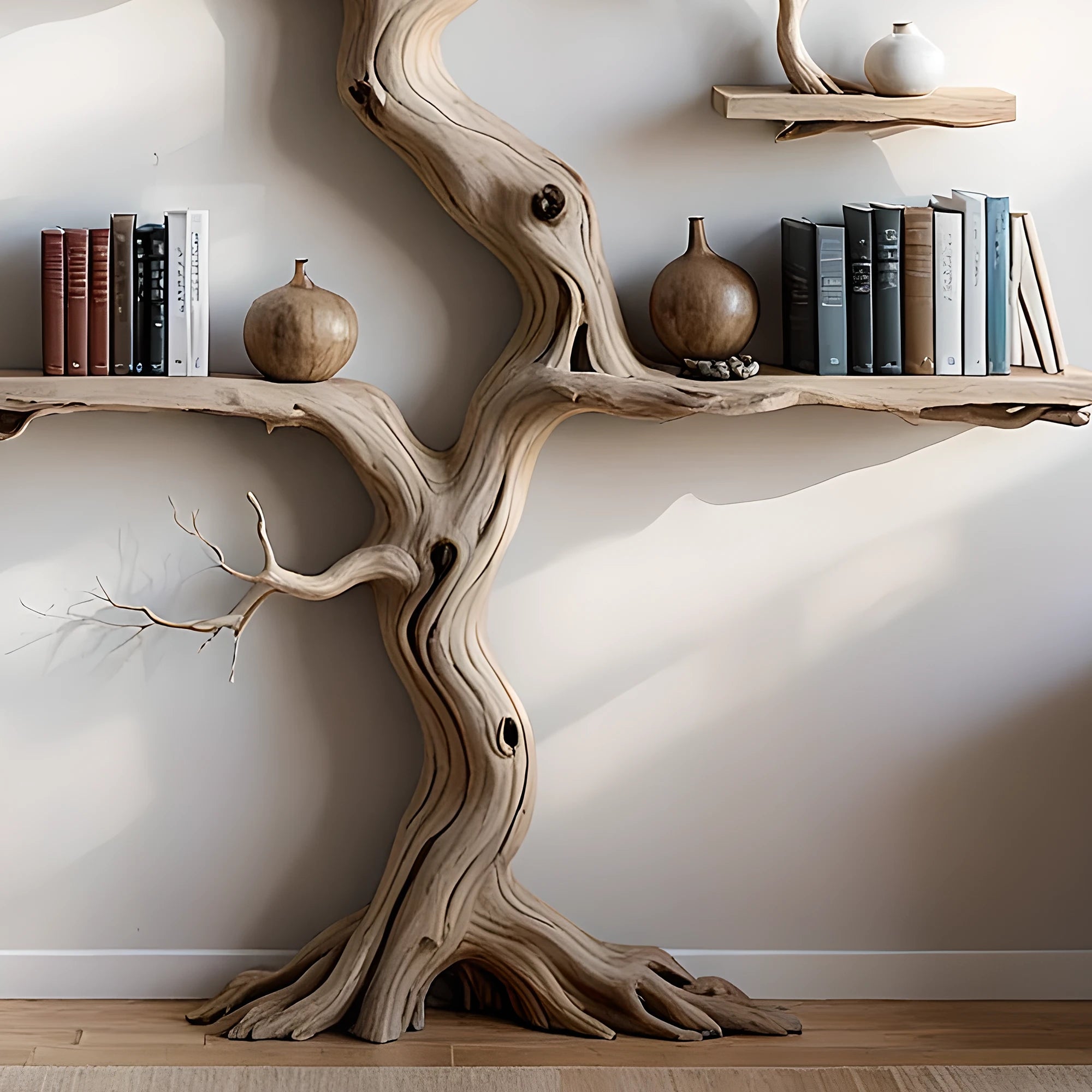 Solid wood tree wall hanging tree branch coat rack rustic art home decor 
