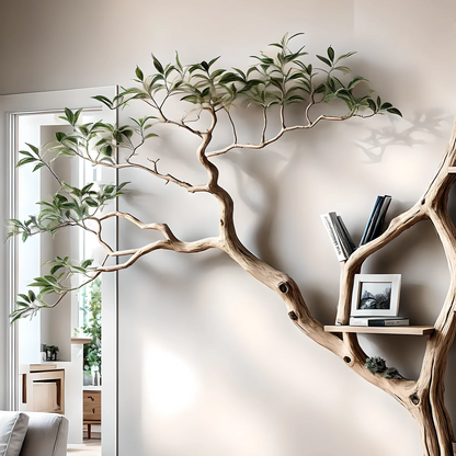 Solid wooden bookshelf, decorative floating shelf 