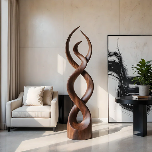 Twisted Harmony Abstract Sculpture for Modern Interiors - Rustirawood