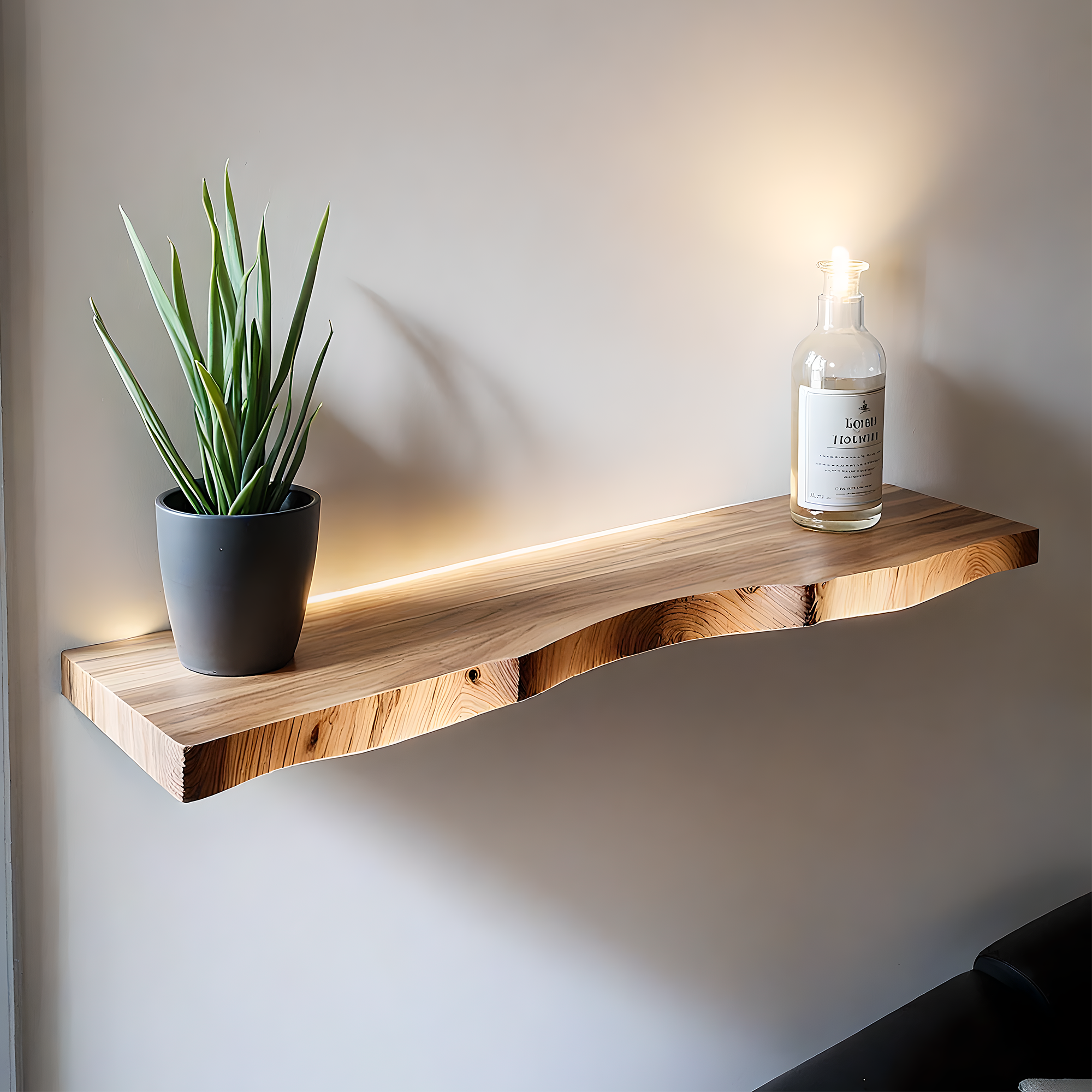 Floating wood shelf live edge wall mounted wood floating shelves for wall decor. 