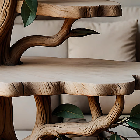 coffee table, tree-shaped solid wood table 