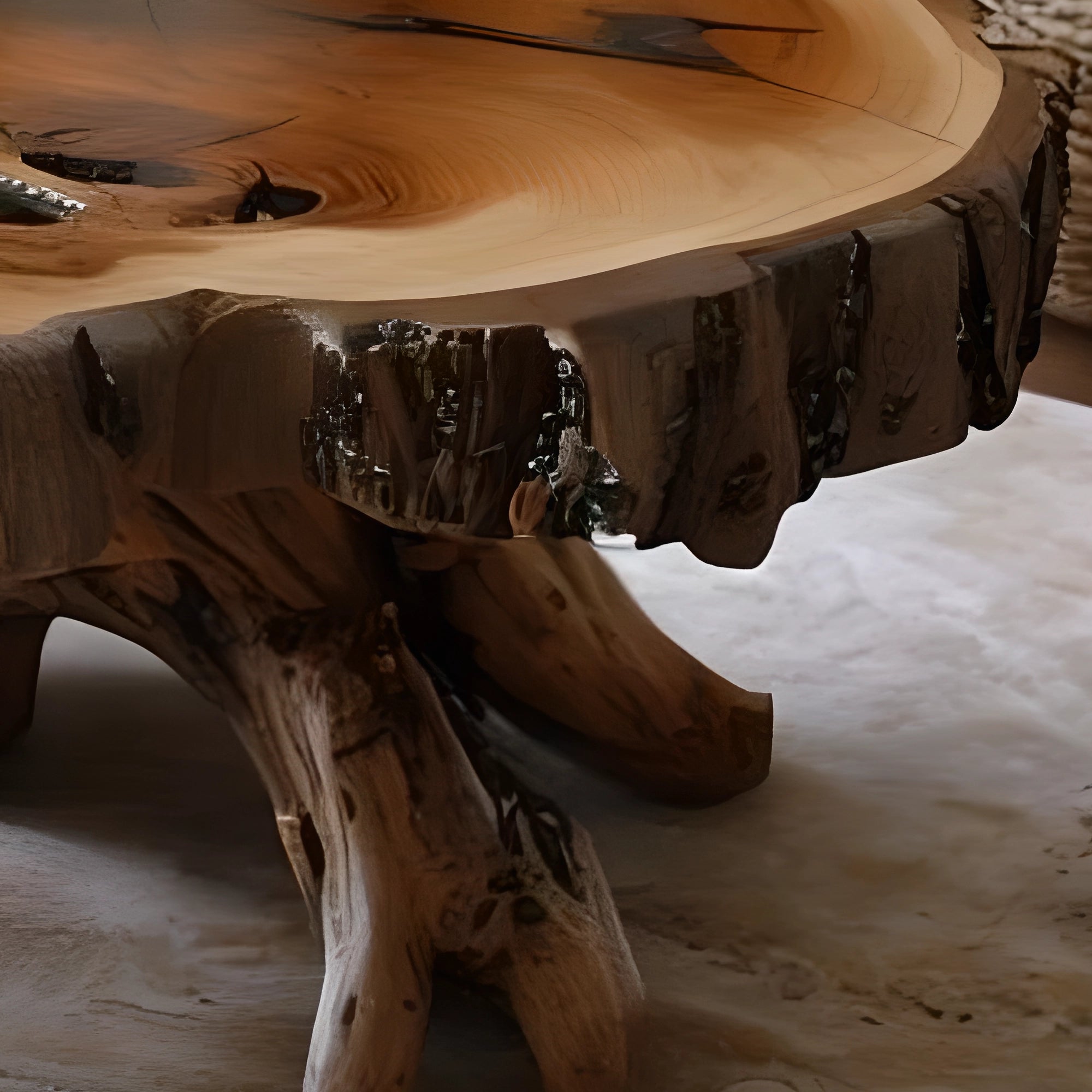 Tamarind wood coffee table, round coffee table 