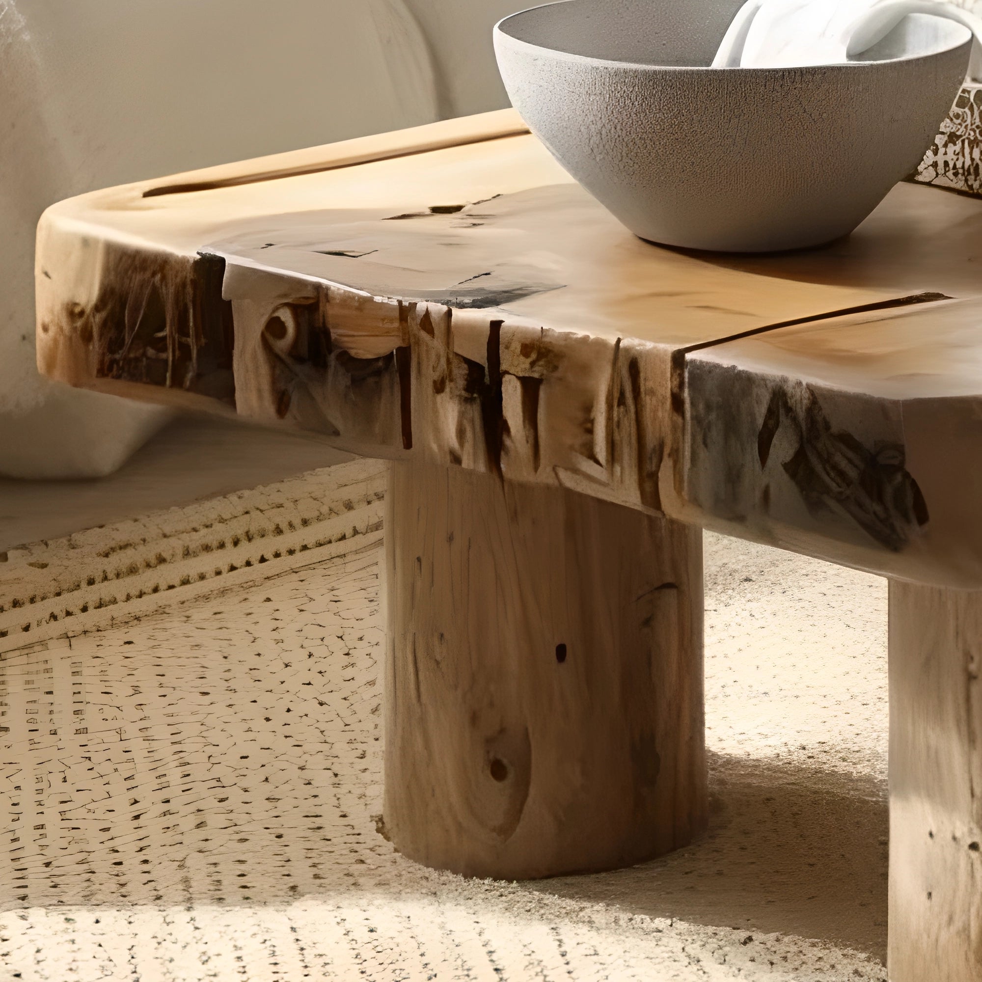 Farmhouse tamarind wood coffee table modern coffee table Live edge Farmhouse table