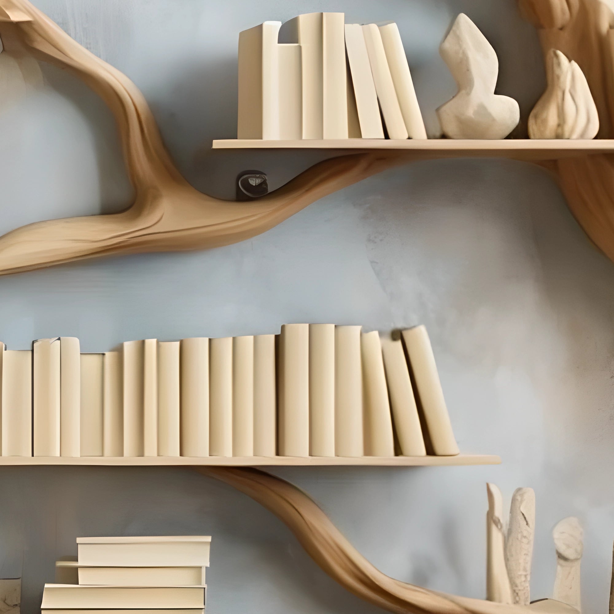 Driftwood wall shelf, natural wood 