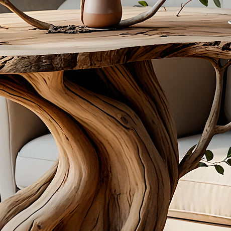Driftwood tea table, decorative tree-shaped tea table 
