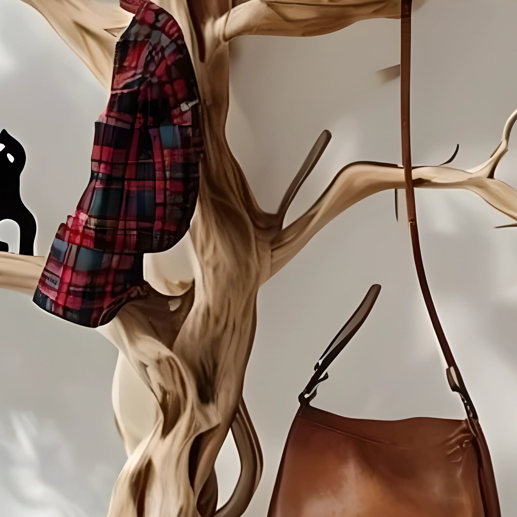 Multi-purpose hanging tree made of solid wood 