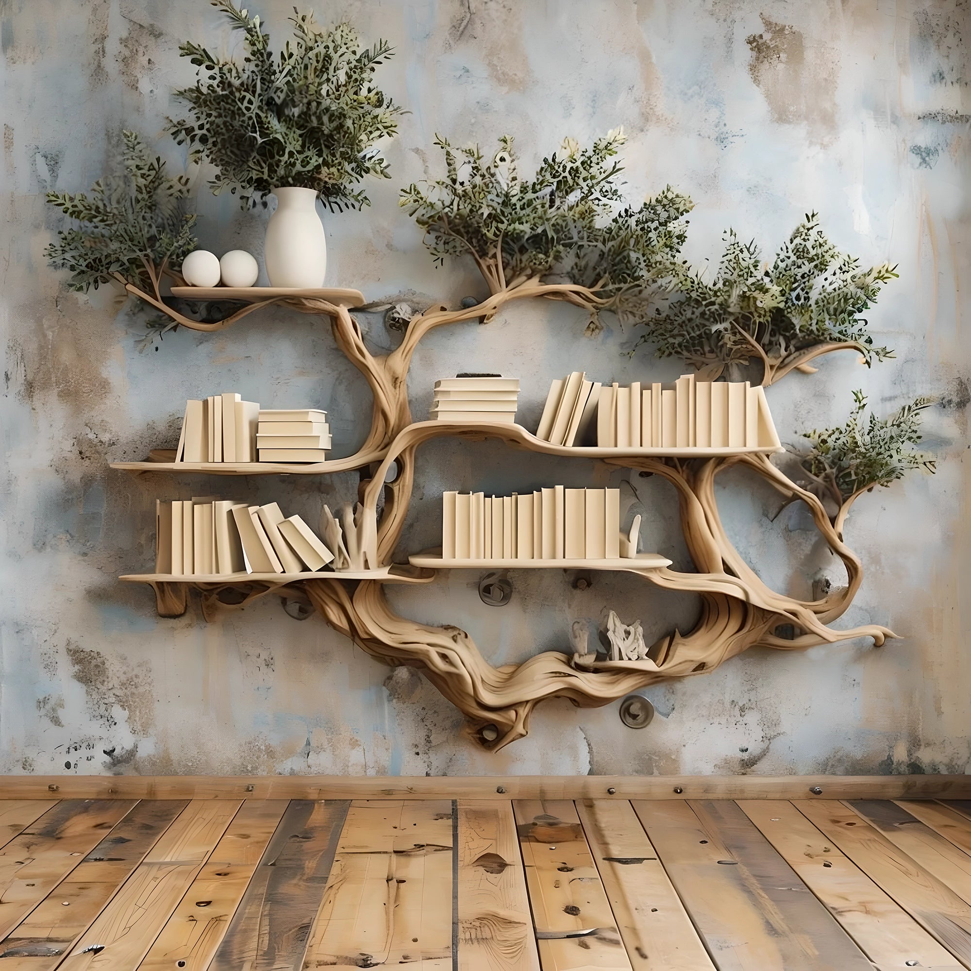 Decorative wall-mounted bookshelf 