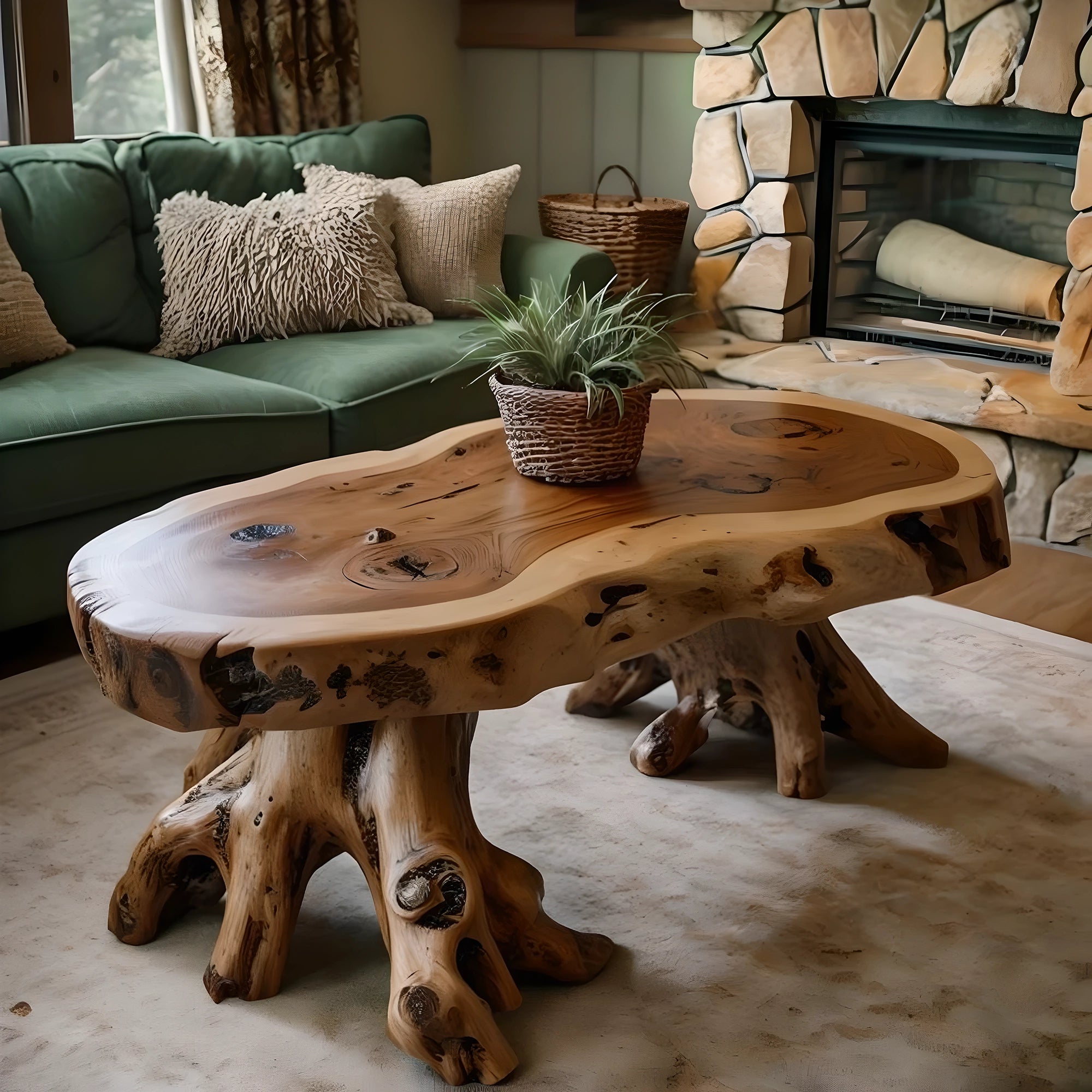 Handmade coffee table, modern driftwood coffee table 