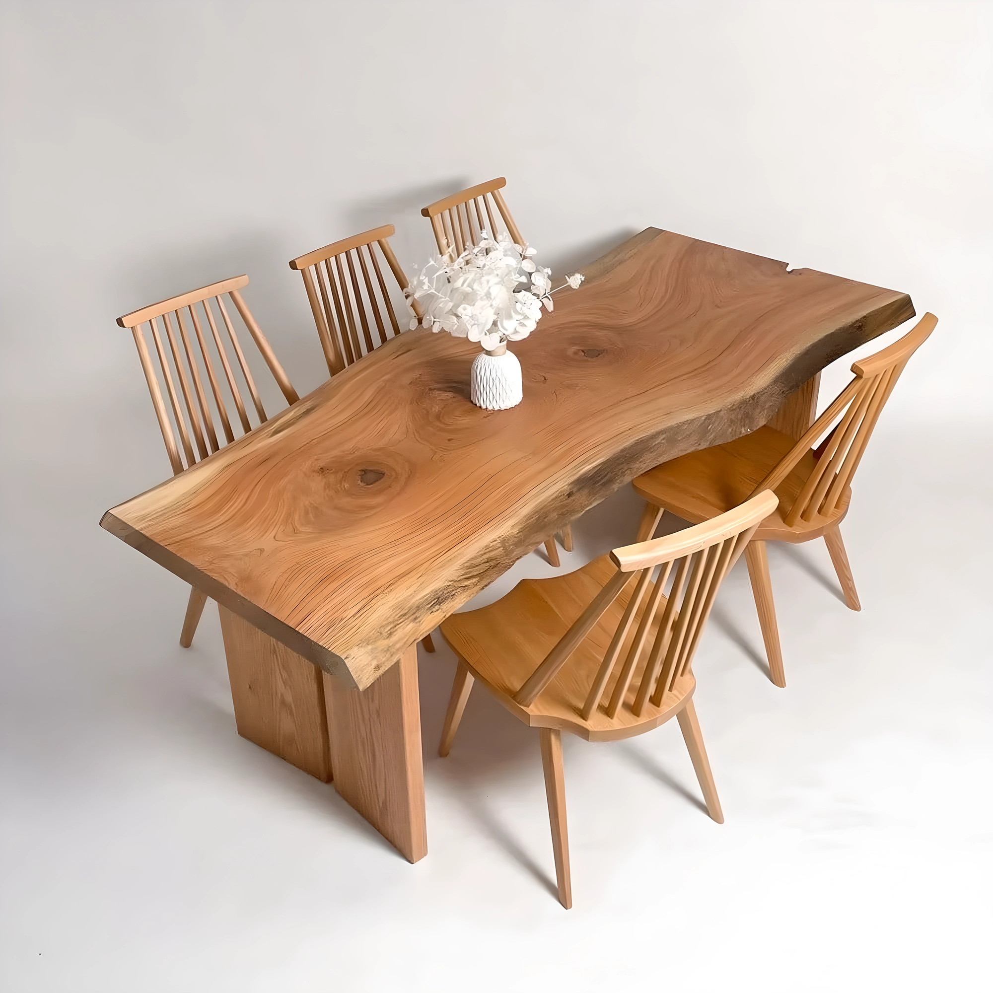 Work table Natural tamarind wood family dining table 