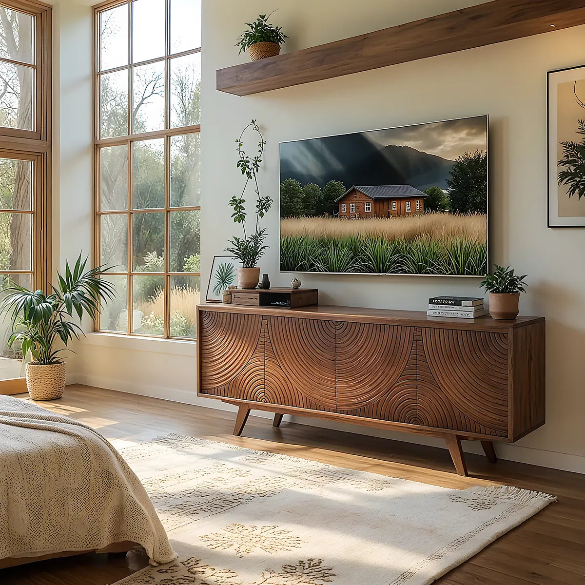 Modern style ash wood sofa – Luxurious natural wood grain frame 