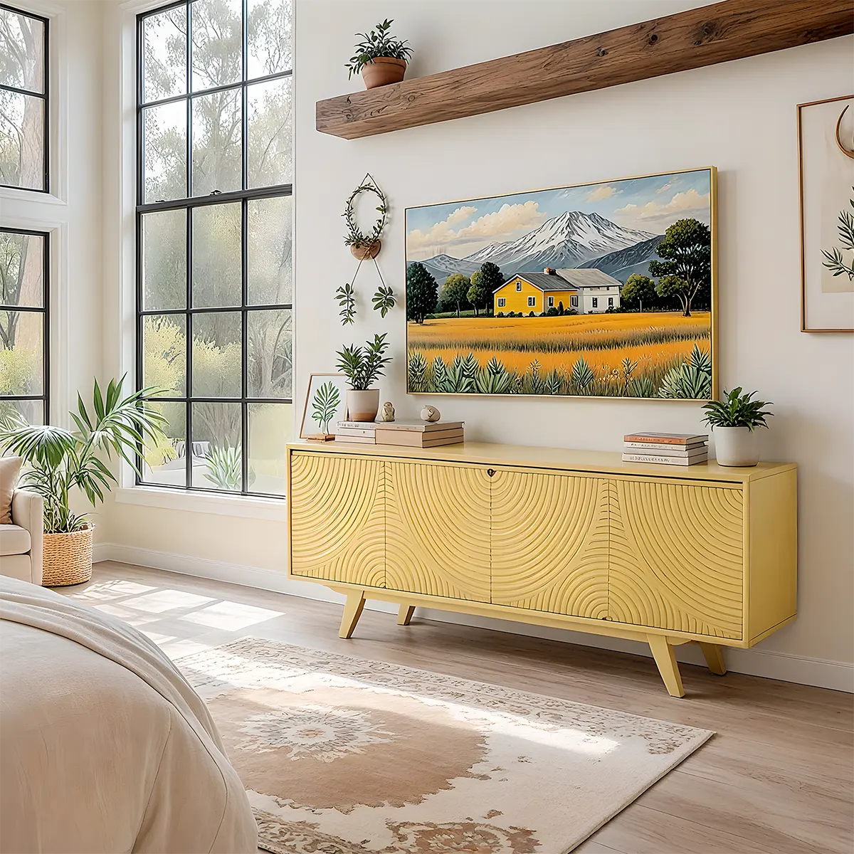 High-class Ash Wood Sofa – Modern design | Natural Ash wood frame + Soft fabric cushion 