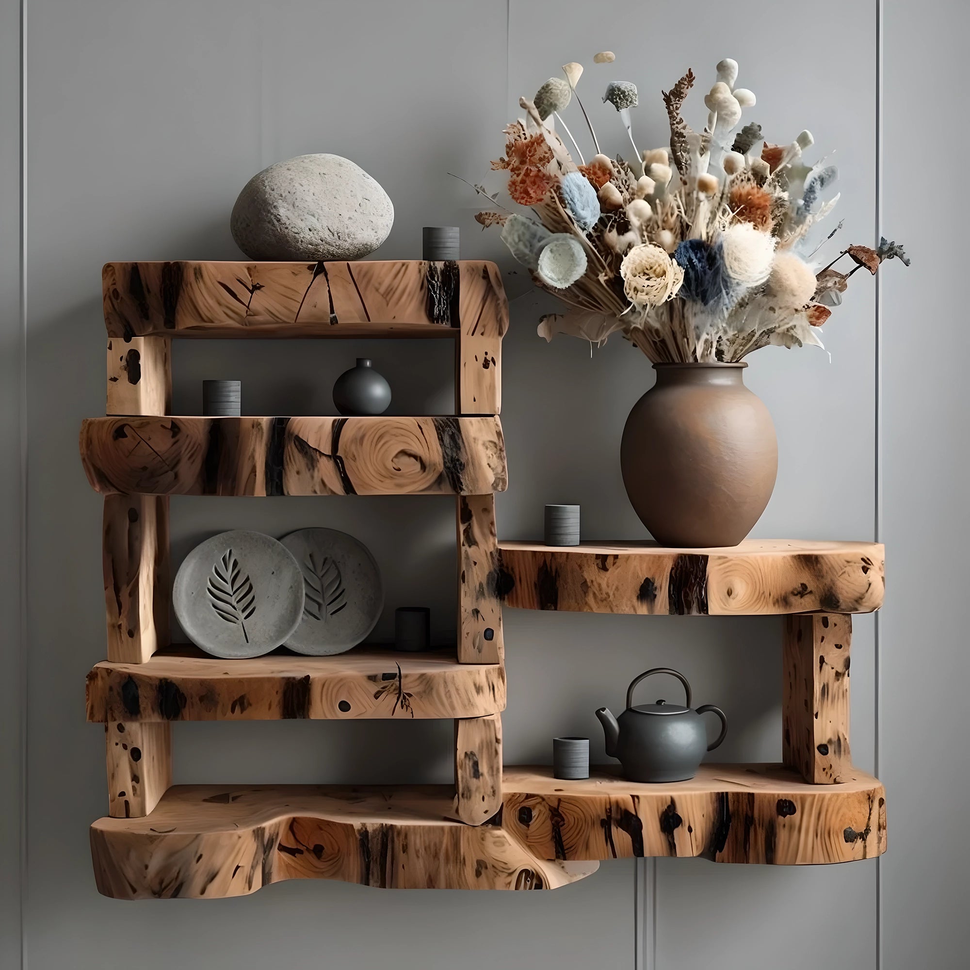 Handmade wooden shelves, solid wooden shelves, home decoration shelves 