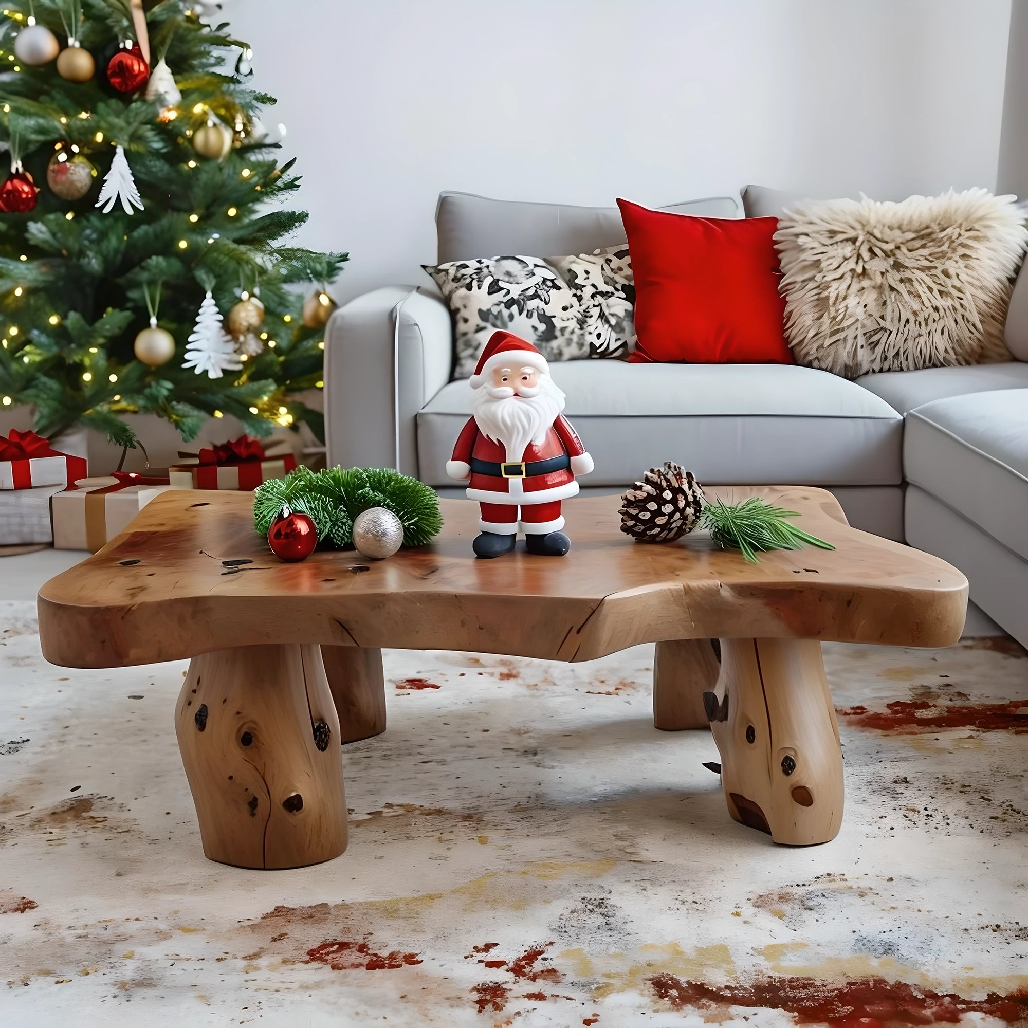 Solid wood coffee table, handmade sofa table 