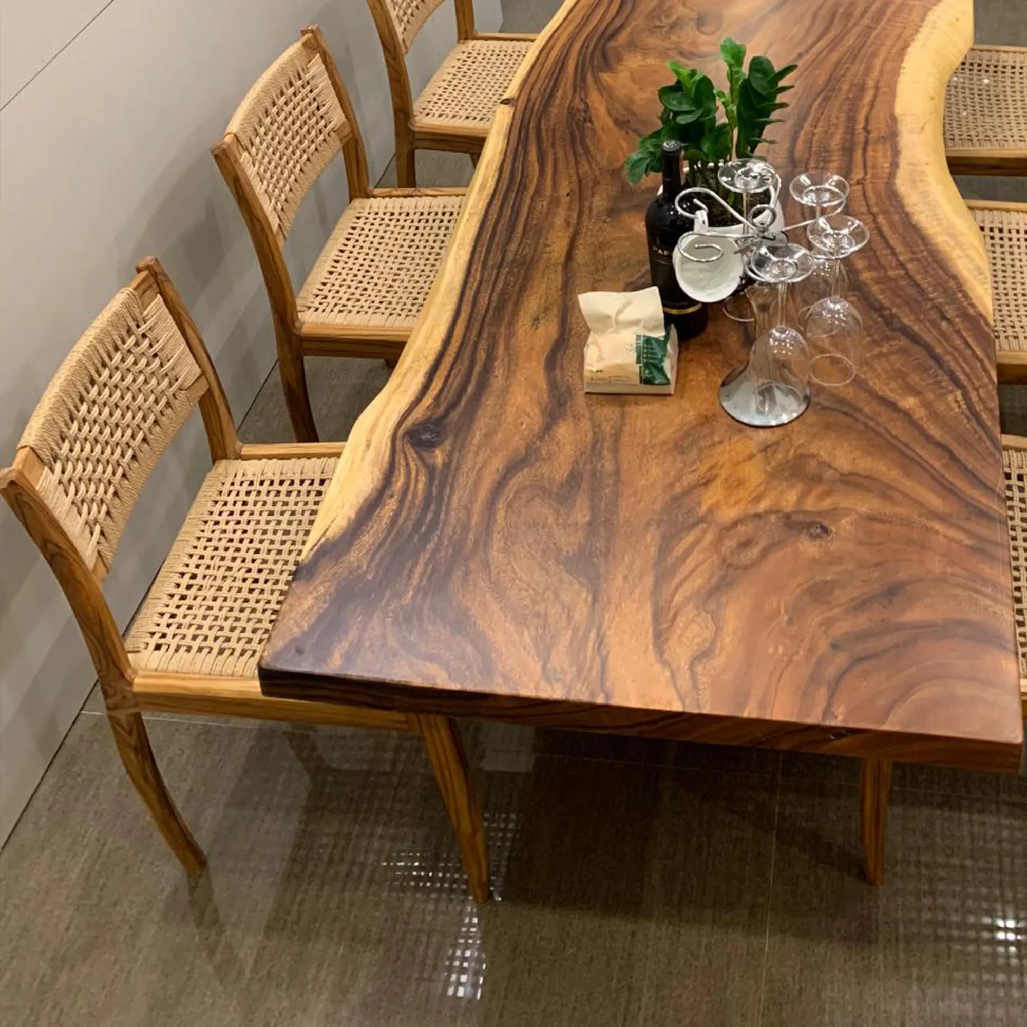 Live Edge Dining Table, Kitchen Table, Wood Table, Walnut Table, Modern Table, Imperial Wood Essence rustic dining table. 