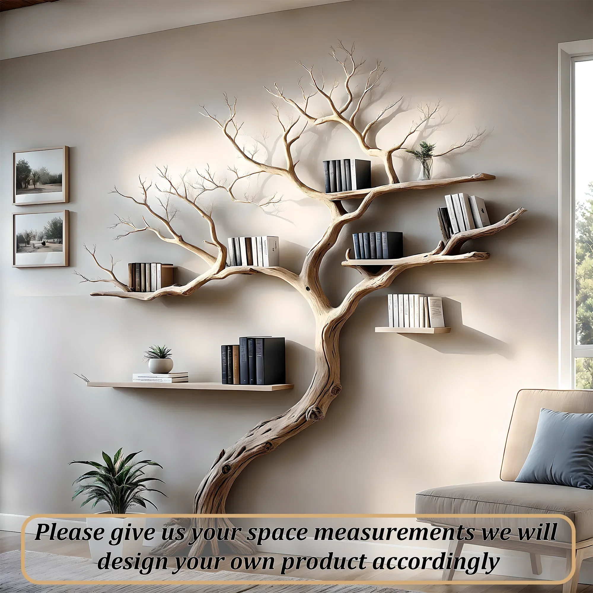 Wall-mounted decorative bookshelves, tree-shaped bookshelves 
