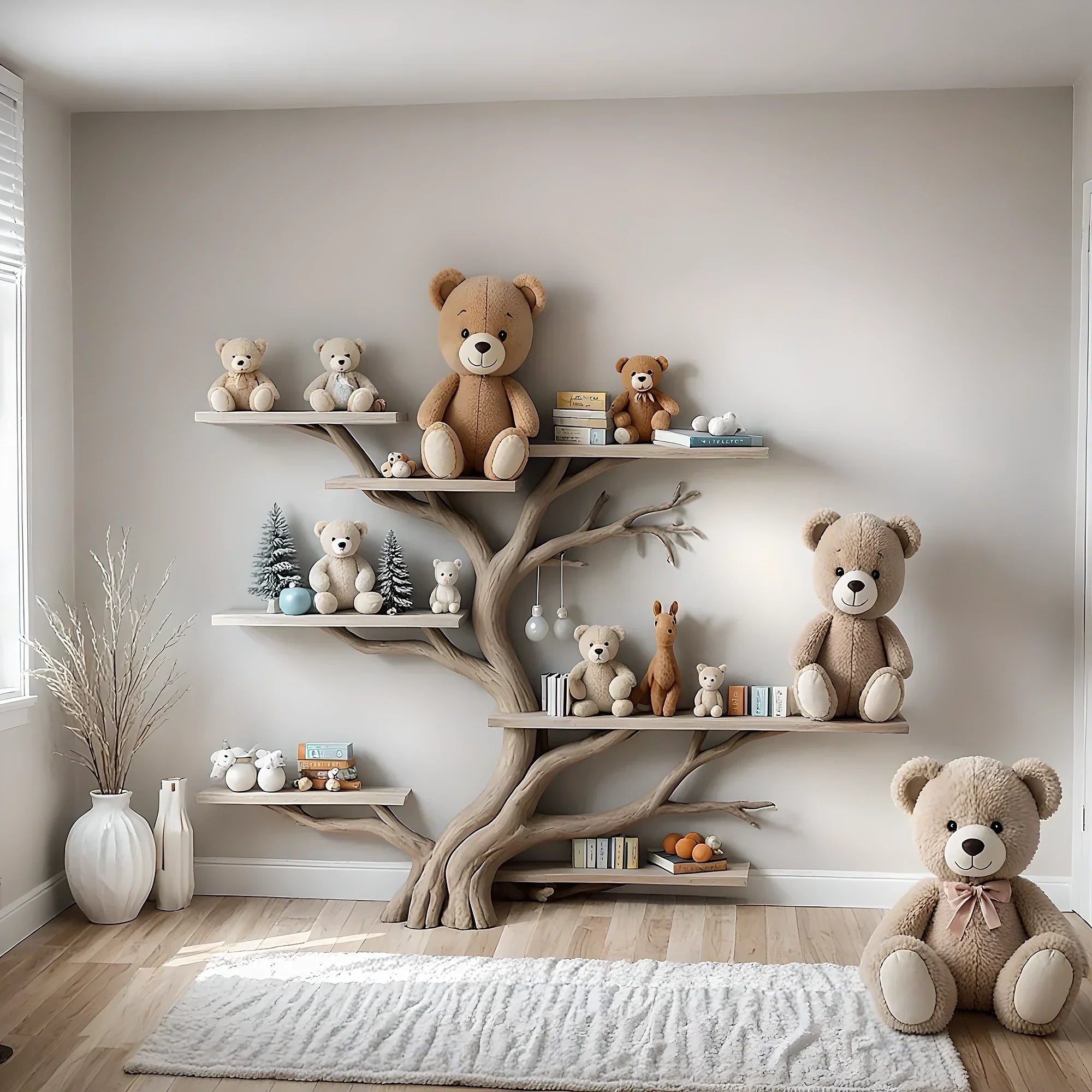 Wall-mounted tree bookshelf - Smart interior solution for children 