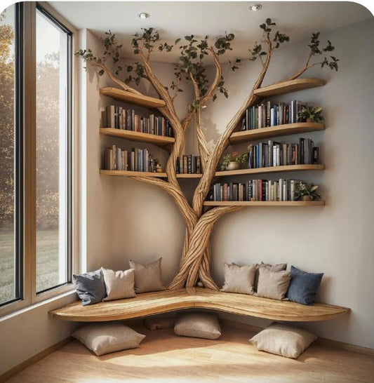 Handmade Wooden Furniture for Living Room or Bedroom Solid Wood Driftwood Branches, Floating Wall Shelves