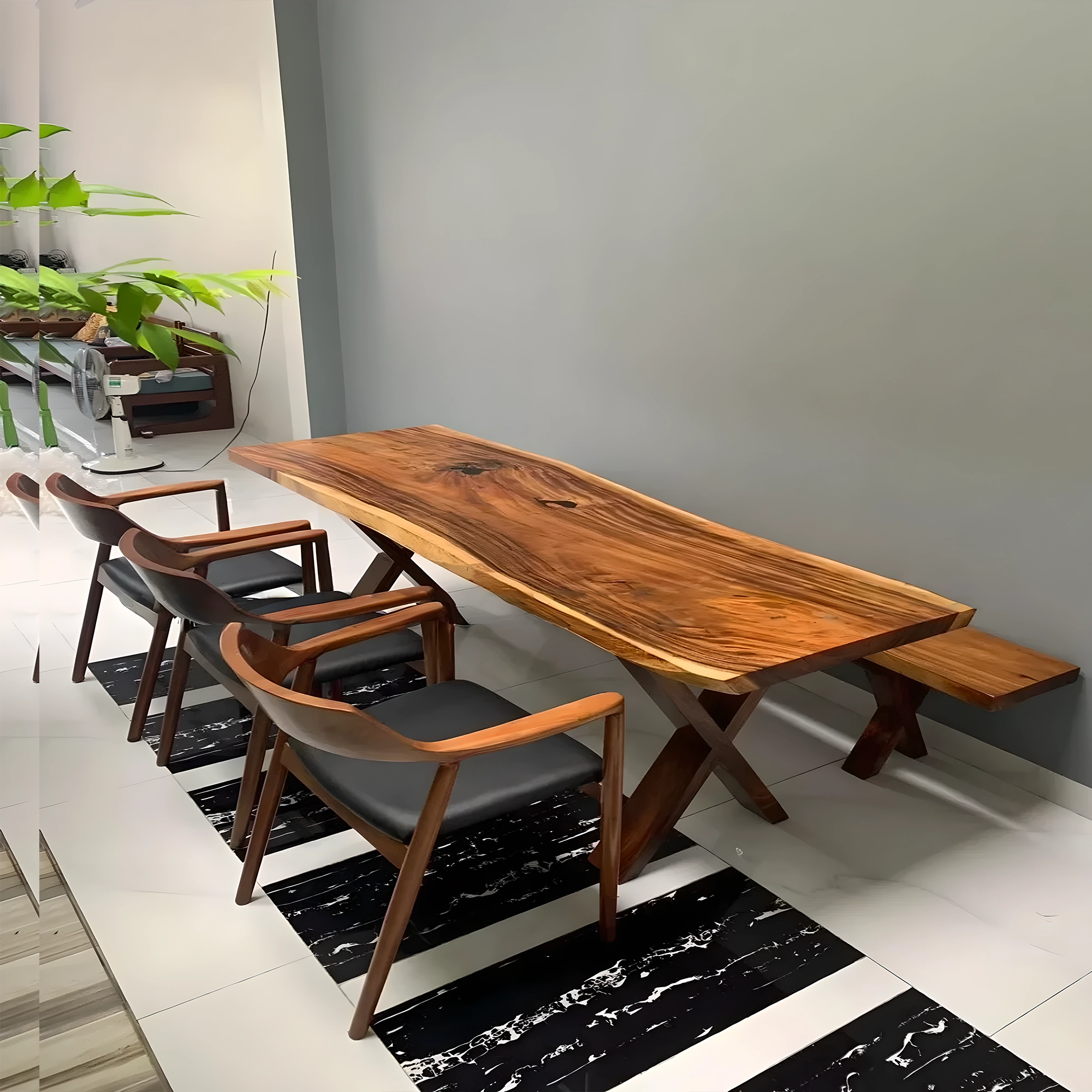 Solid wood dining table, living room tea table 