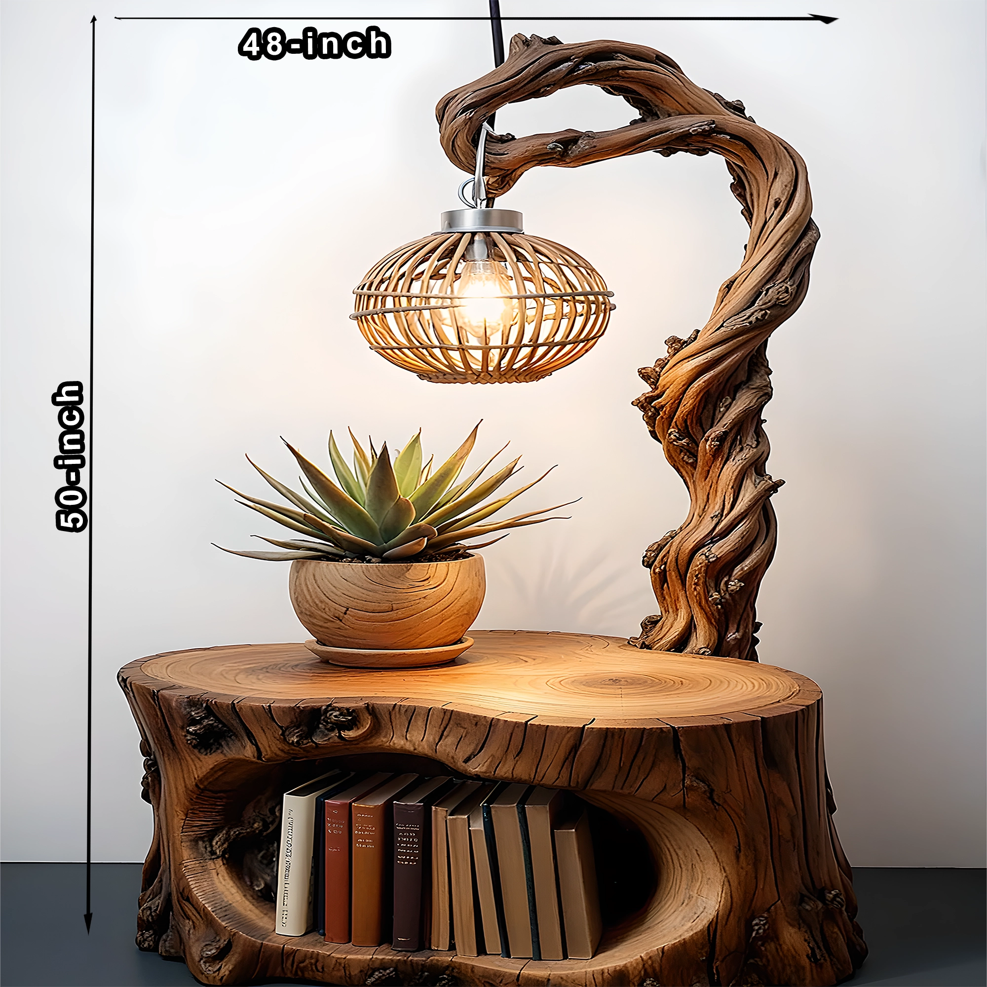 Reading lamp with multi-purpose small table 