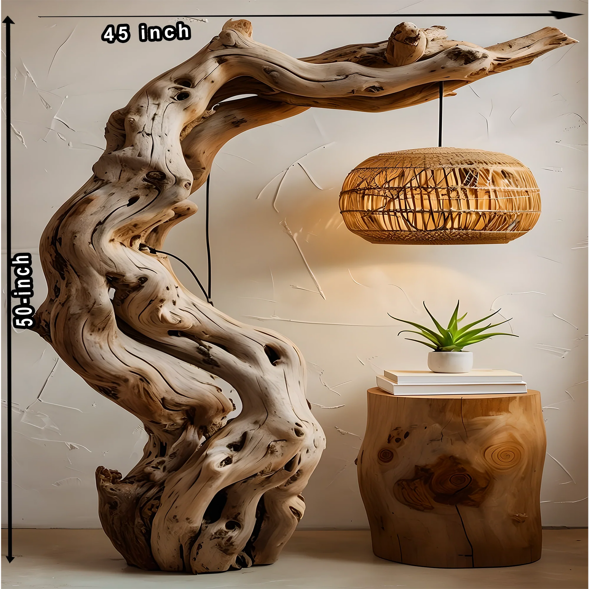 Multi-purpose solid wood lamp, handmade lamp 