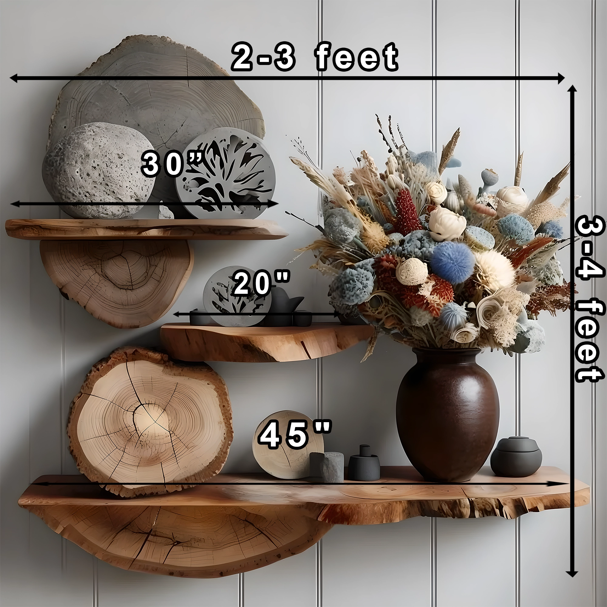 Solid wood wall shelf 