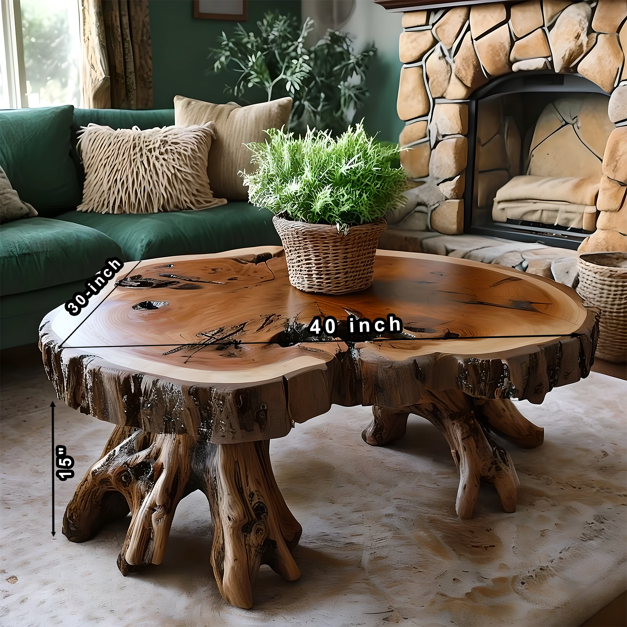 Tamarind wood coffee table, round coffee table 