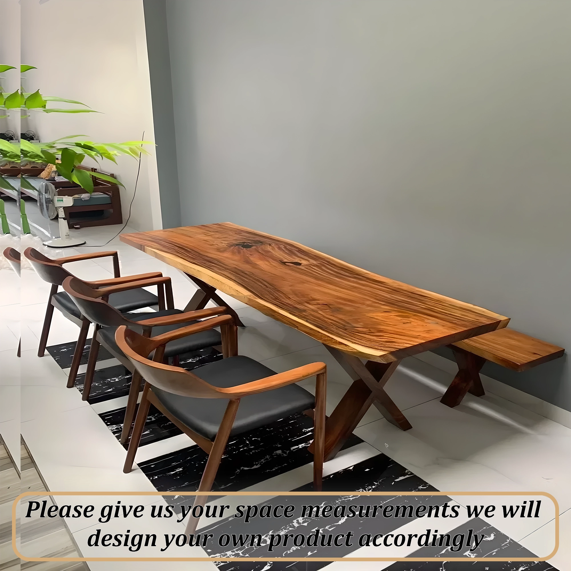 Solid wood dining table, living room tea table 