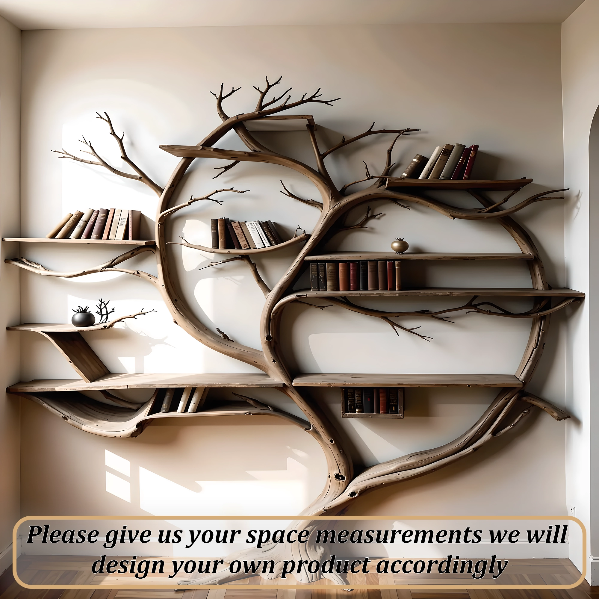 Arched bookshelf, decorative wall shelf 