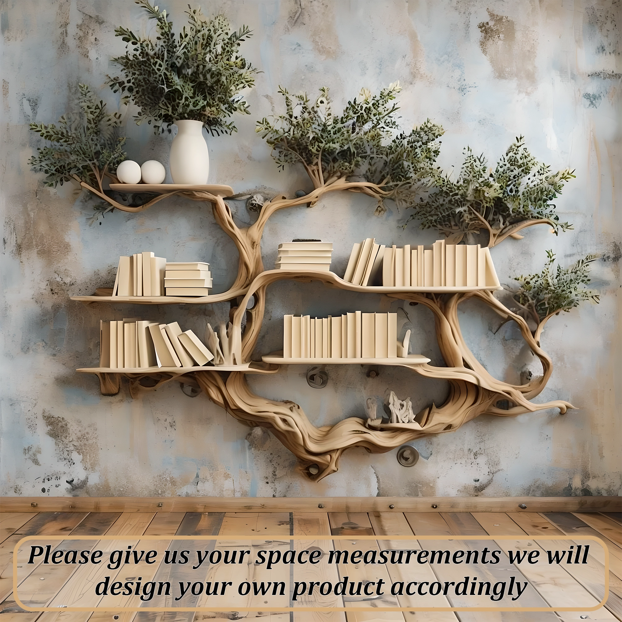 Decorative wall-mounted bookshelf 